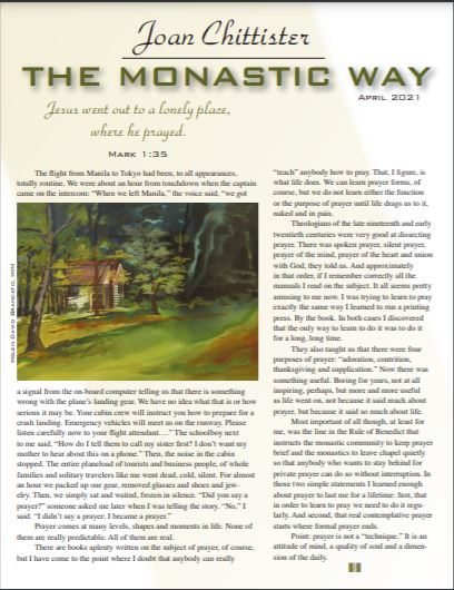 April 2021 Monastic Way