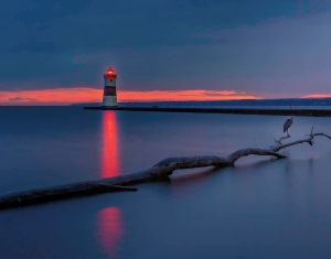 Light house at sunset photo by Karen Bukowski