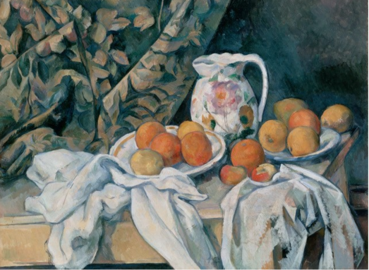 Still Life with Fruit and Curtain