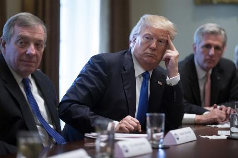 U.S. President Donald Trump listens during a meeting on immigration with a bipartisan group of House and Senate members at the White House Jan. 9. U.N. officials said Jan. 12 that Trump's reported use Jan. 11 of an expletive to describe Haiti and other countries could "potentially damage and disrupt the lives of many people."